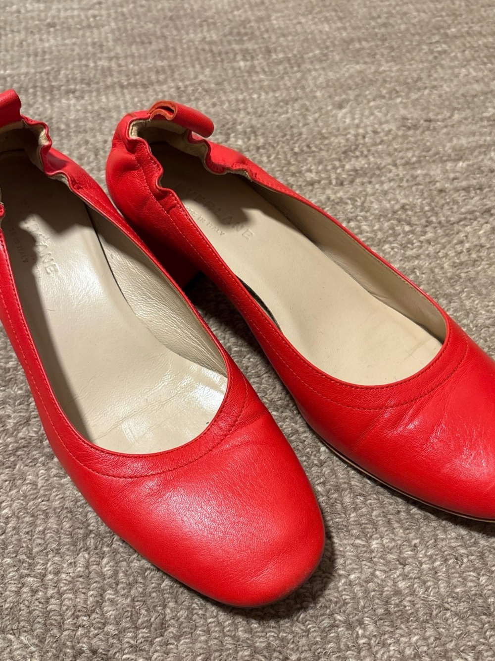 Everlane Red Leather Heels